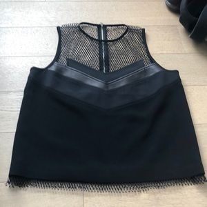 Rag & Bone top with leather and mesh accents